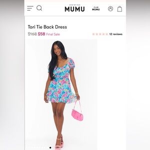 Show me your mumu floral tie back dress